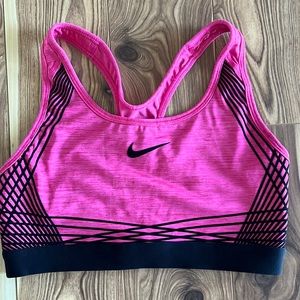 Nike pro Dry-Fit Sports Bra, Size M, Pink with Black, EUC